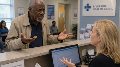 Elder at a hospital