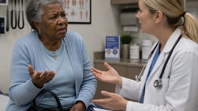 Elder woman at doctor office - Haitian Creole